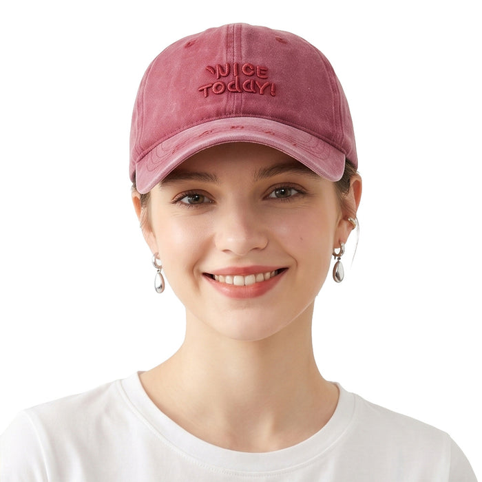 Wholesale Vintage Embroidered Baseball Cap – Grey Distressed Cotton Sun Protection Women' s Fashion Hat