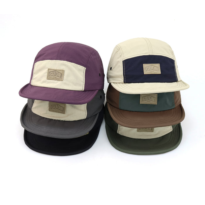 Short Eave Retro Five-piece Hat Color-matching Outdoor Cap Four Seasons Soft-edge Baseball Cap Women's Quick-drying Fabric Hat