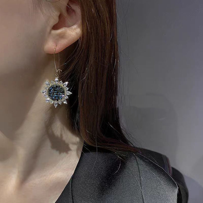 Wholesale Sunflower earrings with temperament, long earrings, trendy and versatile earrings