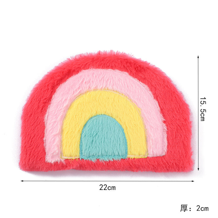 Wholesale Creative semicircle plush book cartoon student color notepad children' s rainbow cute diary
