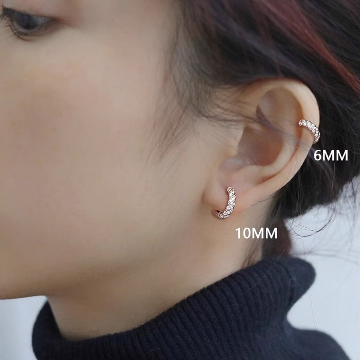 Wholesale Zircon Plain Ring Earrings with Circular Charm, Light Luxury and High Grade