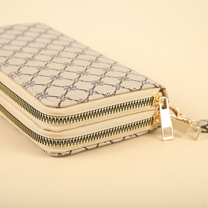 Wholesale Long Large Capacity Double Zipper Clutch Wallet JDC-WT-HNG001