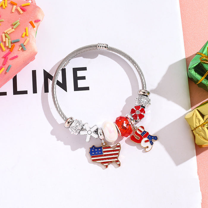 Wholesale Bracelet, bracelet, heart-shaped balloon pendant, stainless steel bead bracelet