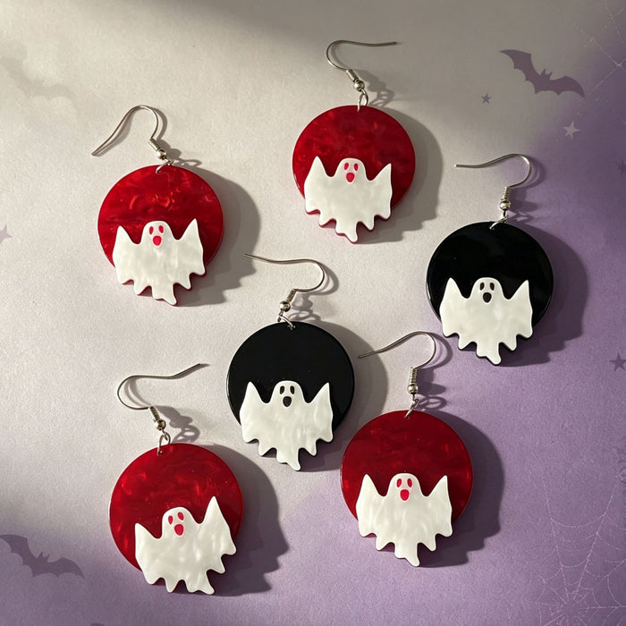 Wholesale Trendy Cartoon Ghost Acrylic Earrings Cute Moon  Jewelry Accessory For Holiday Gift And Boutique Resale