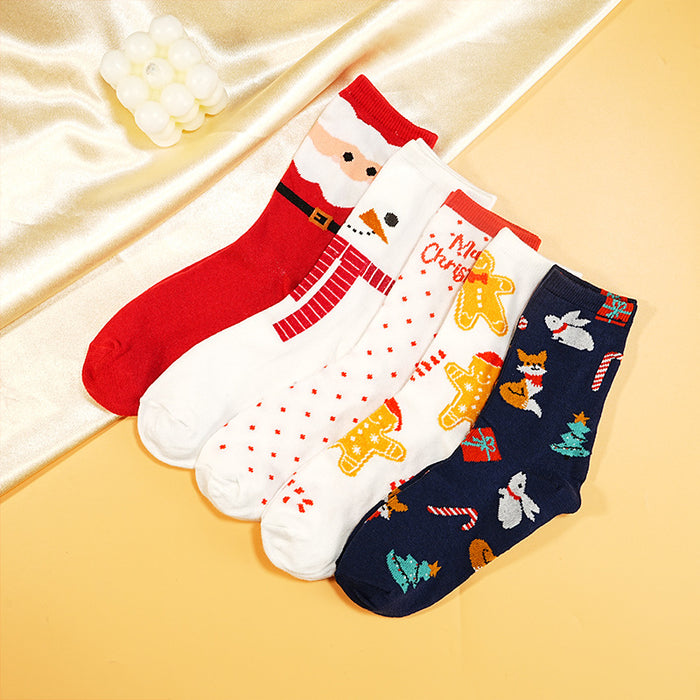 Wholesale Cartoon Christmas Socks Christmas Socks Elk Mid-Calf Socks Christmas Women' s Socks