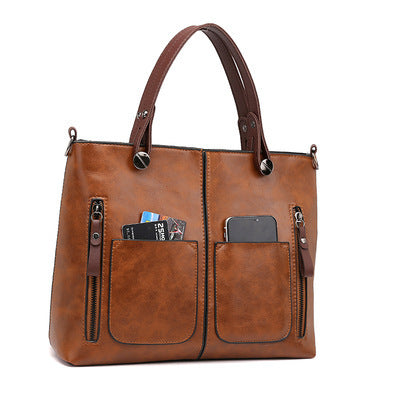 Wholesale Shoulder Bag PU Large Capacity Retro JDC-SD-XXH004