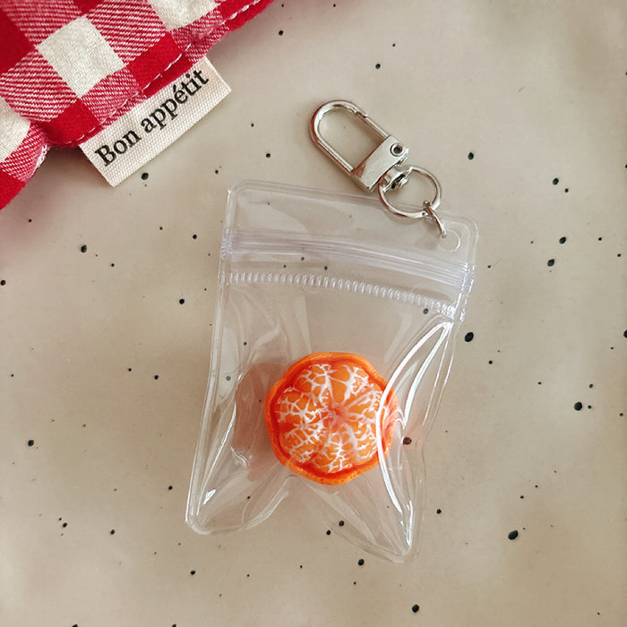 Wholesale Pastoral Resin Half Cut Strawberry Watermelon Orange Keychain Bag Charm Stylish Fashion Accessory