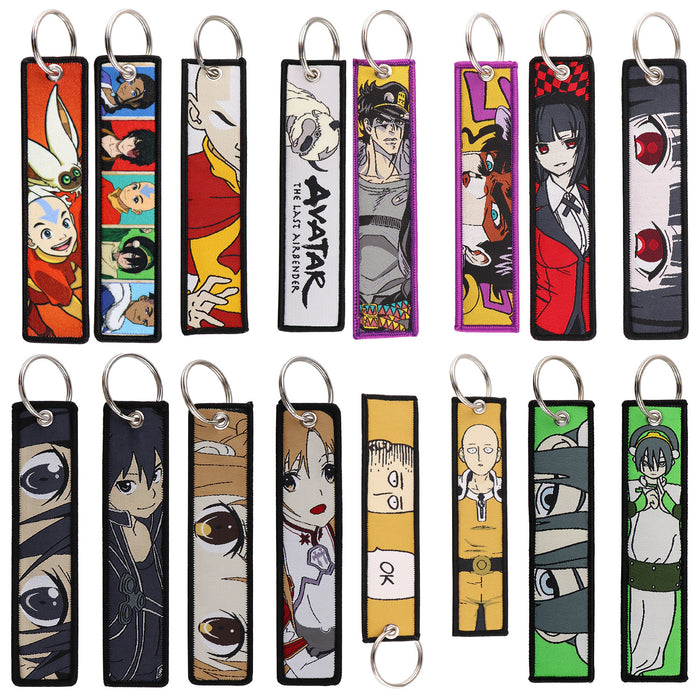 Wholesale Cloth Keychain Lanyard Trendy Woven Label Design Travel Souvenir Gift Boutique Resale Keychain Accessory