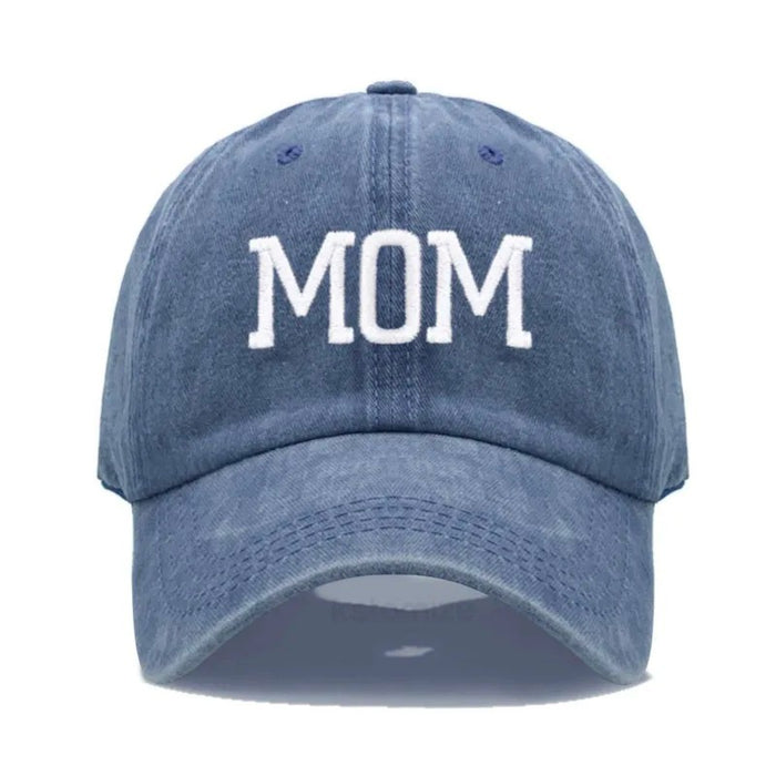 Wholesale Cotton Dad Mom Printed Baseball Cap Adjustable Curved Brim Retro Washed Everyday
