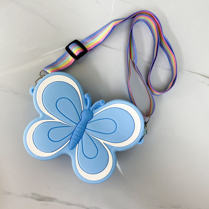 Wholesale Butterfly Silicone Children' s Crossbody Bag Chic Fashion Accessory MOQ≥3