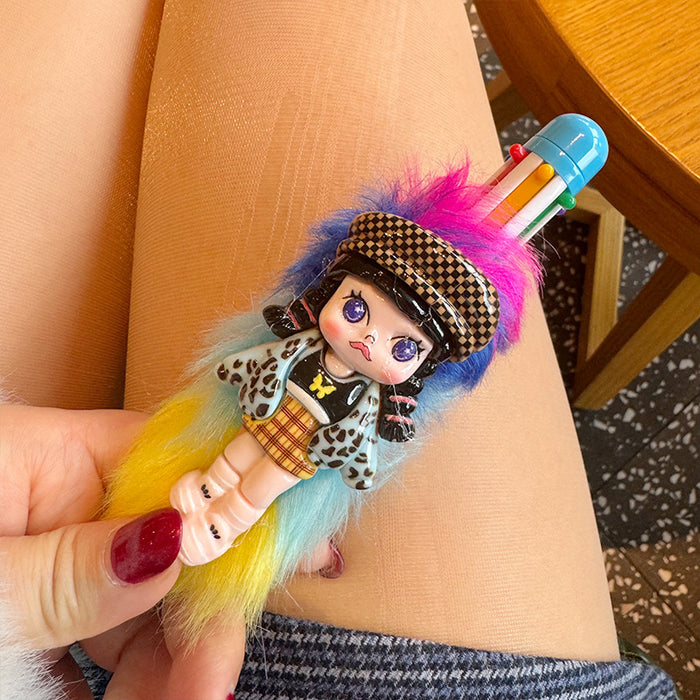 Wholesale Cute Press-to-press Ballpoint Pen Ins High Color Value Multi-color Ballpoint Pen