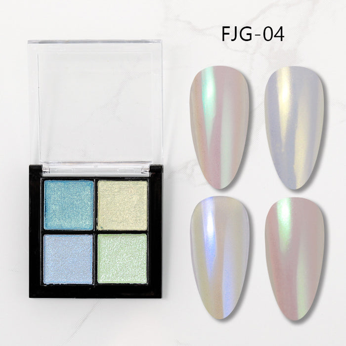 Wholesale Nail art four-color magic mirror powder, laser powder, two-color solid powder