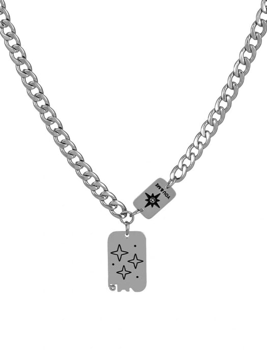 Wholesale Five pointed star niche, simple and personalized stainless steel necklace, trendy collarbone chain, versatile accessory