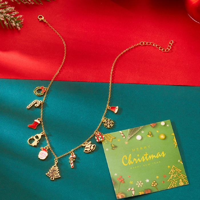 Wholesale Zinc Alloy Christmas Snowflake Pendant Necklace for Women Fashion Accessory