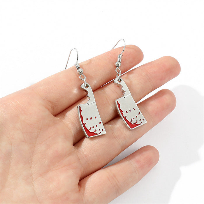 Wholesale Small Blood Drop Kitchen Knife Earrings  Earrings Jewelry Retro Punk Hip Hop Ear Accessories Cosplay Jewelry