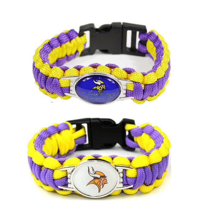 Wholesale rugby team rope woven bracelet