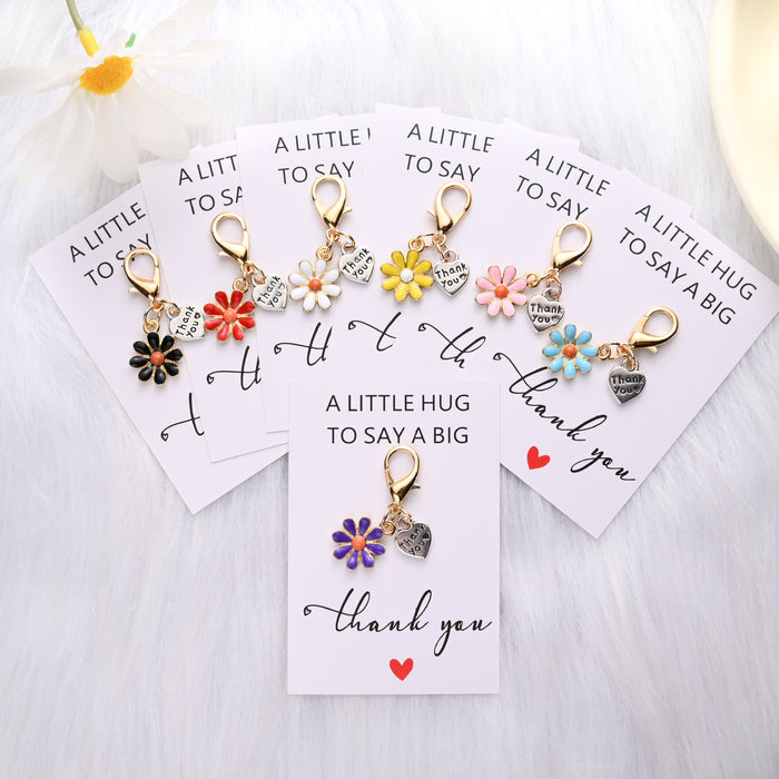 Wholesale Multiple colors of small flower and heart keychains