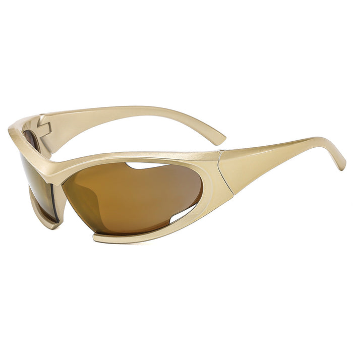 Wholesale New sports sunglasses, outdoor cycling glasses, hollowed out sunglasses, personalized running and mountain climbing sunglasses