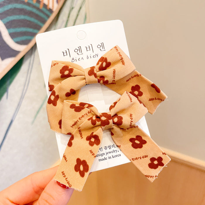 Wholesale Internet Celebrity Milk Curry Color Bear Bow Hairpin