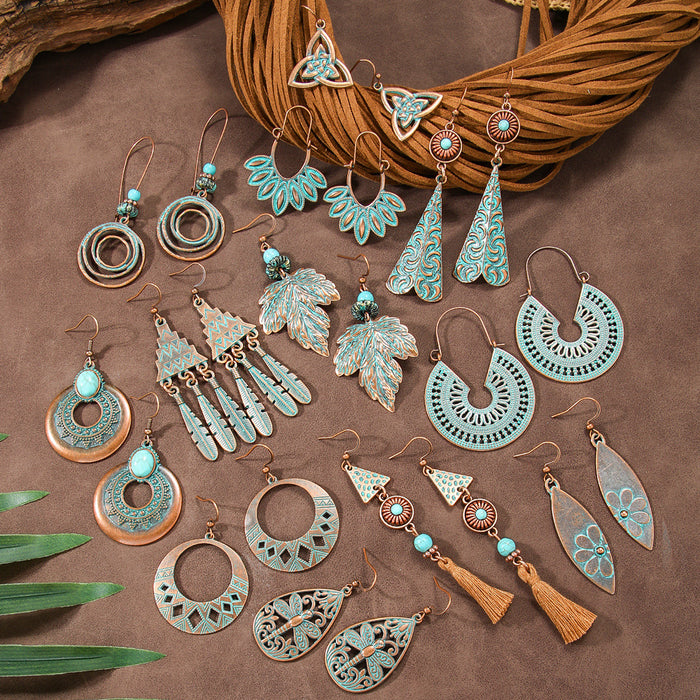Wholesale Bohemian Floral Tassel Earrings Jewelry Accessory Boutique Resale MOQ≥2