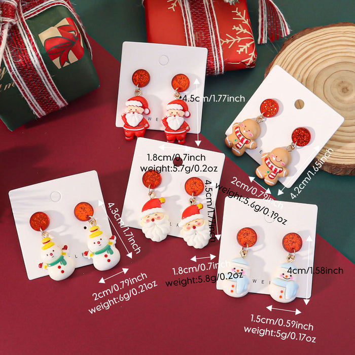 Wholesale Cute cartoon bubble shape Christmas earrings niche holiday party atmosphere earrings