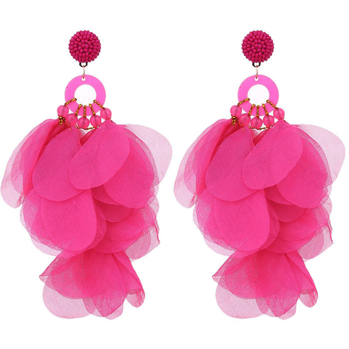 Wholesale Handmade Fabric Floral Earrings for Women JDC-ES-Gute061