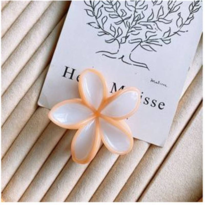 Wholesale Cream Jelly Contrasting Color Flower Hair Clips