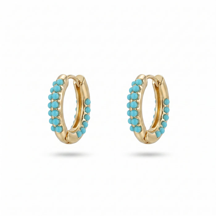 Wholesale Turquoise Geometric Hoops Trendy Design Earrings