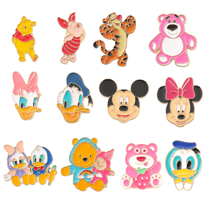 Wholesale Electroplated Metal Cartoon Brooch Pin Fashion Accessory For Bags Clothing Gift