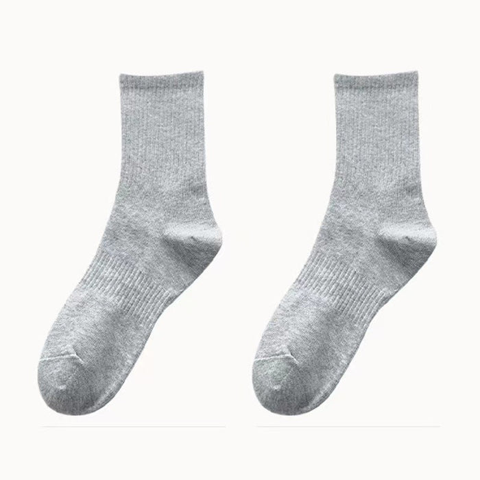 Wholesale Black, white, gray socks, cotton socks, long stockings, breathable, sweat absorbing, men's and women's solid colors