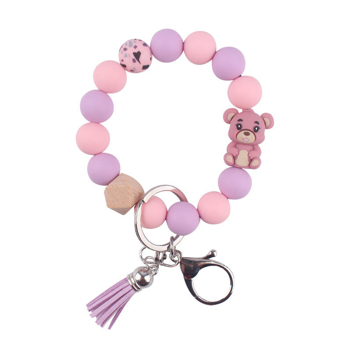 Wholesale Cartoon Bear Silicone Keychain