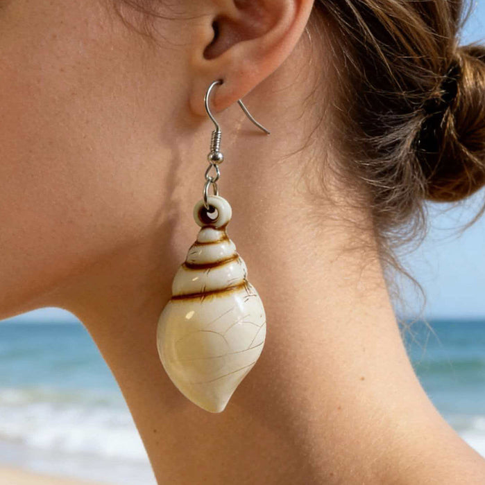 Wholesale Vintage Ocean Shell Acrylic Earrings Boho Style Fashion Accessory for Resale MOQ≥2