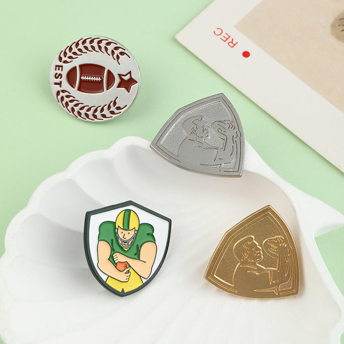 Wholesale Football paint commemorative badge football sports schoolbag decoration alloy brooch