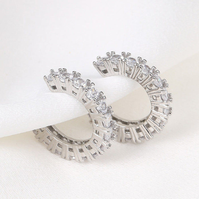 Wholesale Exaggerated hollow ear loops with geometric C-shaped ear clips