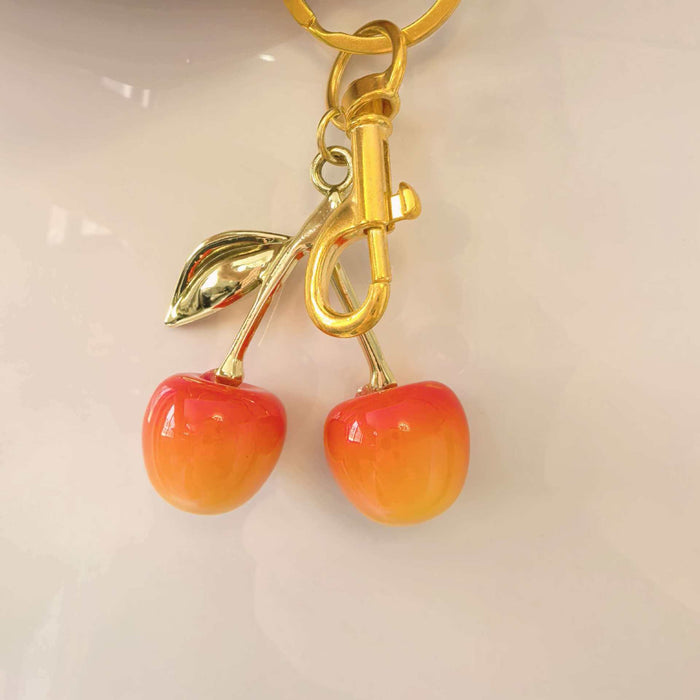Wholesale Chic Acrylic Simulated Cherry Keychain Bag Charm Fashion Accessory