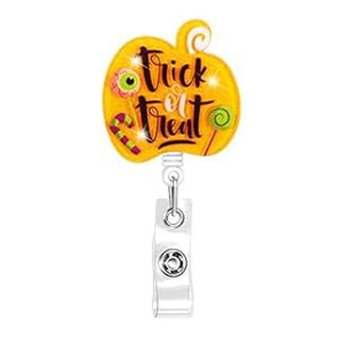 Wholesale Halloween Acrylic Retractable Clip Easy Pull Keychain JDC-KC-QiDing003