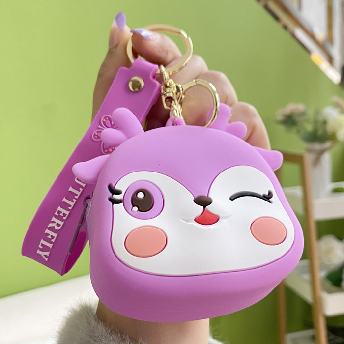 Wholesale Creative Cartoon Silicone Coin Purse Keychain JDC-KC-YanG054