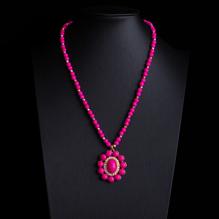 Wholesale Retro ethnic style turquoise necklace,  Western denim style,  multi-layer layered sweater chain