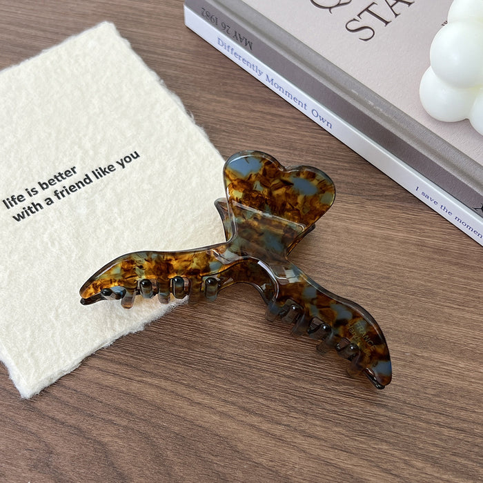Wholesale French Retro Mermaid Acetate Claw Clip Hair Accessory 10cm Ginger Yellow Women' s Stylish Everyday Hair Clip