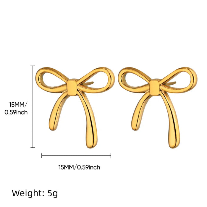 Wholesale  gold love bow earrings fashion  earrings stainless steel jewelry