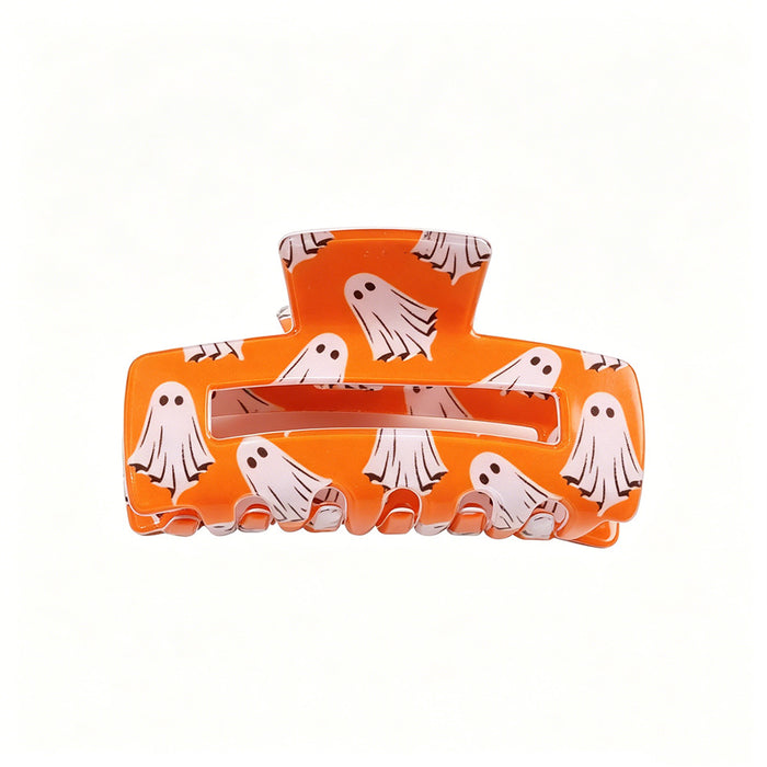 Wholesale Stylish  Shark Claw Hair Clips Ghost Pumpkin Black Cat Print Women Hair Accessory