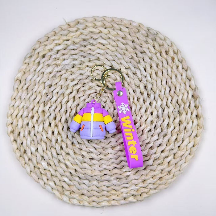 Wholesale Silicone Cartoon Puffer et Keychain Cute Pink Car Key Accessory Bag Charm Gift For Kids Boutique Resale