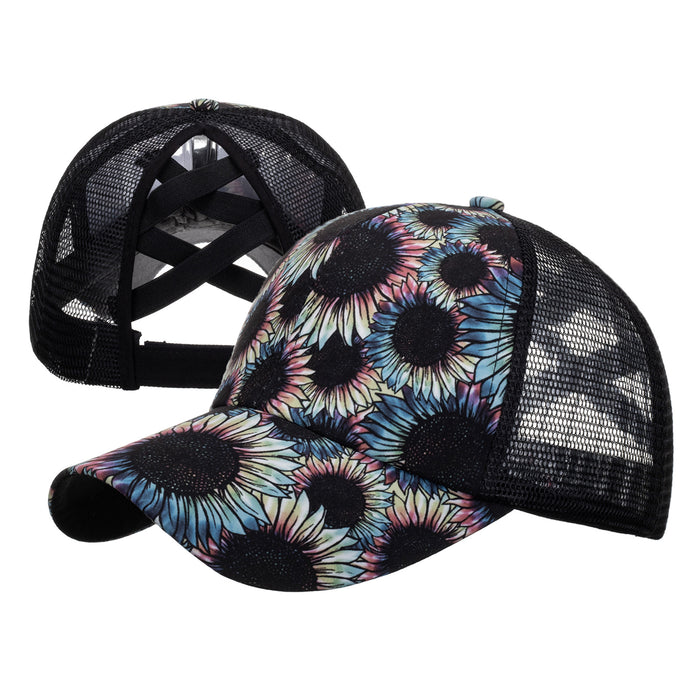 Wholesale Cotton Polyester Cross Ponytail Baseball Hats JDC-FH-ZhongMei001