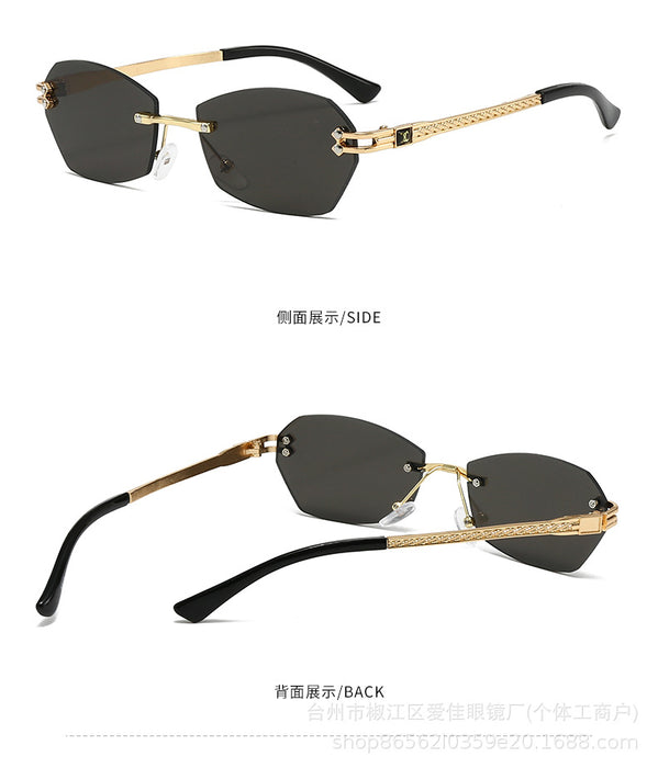 Wholesale New Sunglasses Classic Frameless Cut Edge Sunglasses Metal Sunglasses