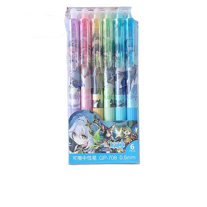 Wholesale Box of 6 Cartoon Print Erasable Ballpoint Pens