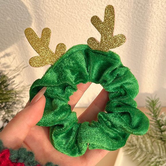 Wholesale Christmas Cartoon Deer Biscuits Braided Hair Scrunchies JDC-HS-Shuy002