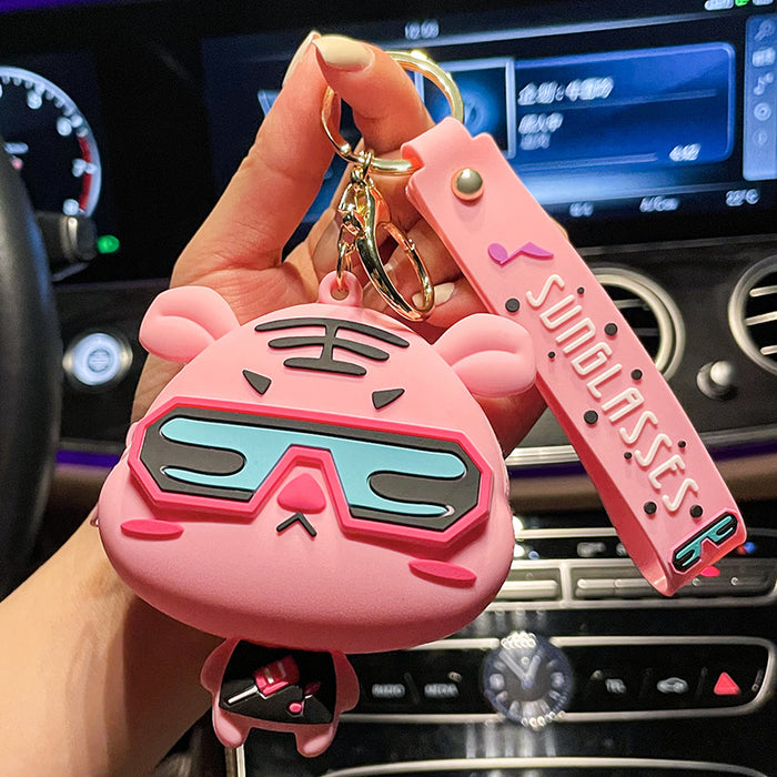 Wholesale  Original Electric Tiger Silicone Coin Purse Keychain Pendant Cute Children Zipper Storage Bag Keychain Hanging Ornaments