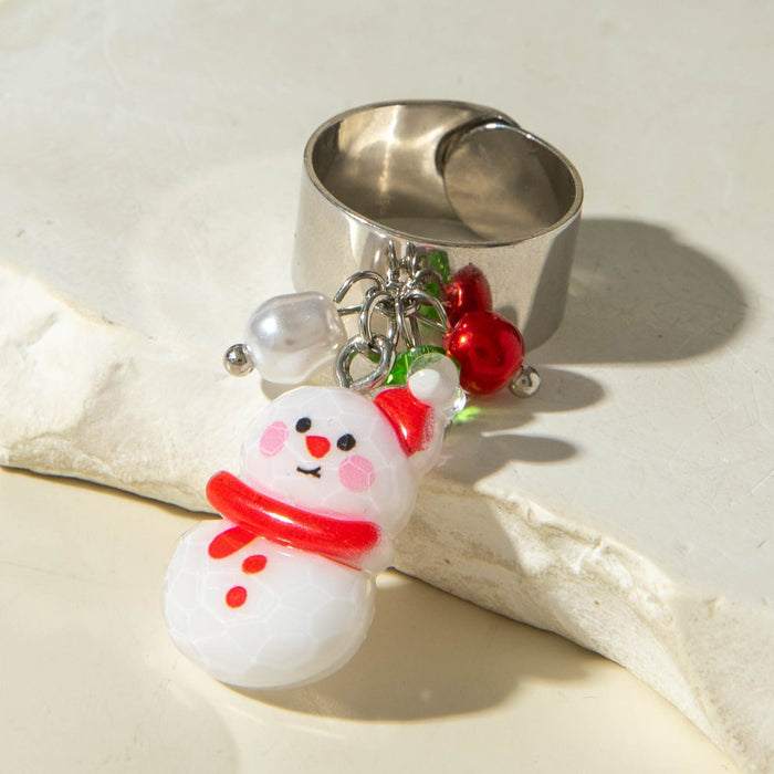 Wholesale Resin Pendant Ring Copper Electroplate Adjustable Christmas MOQ≥2