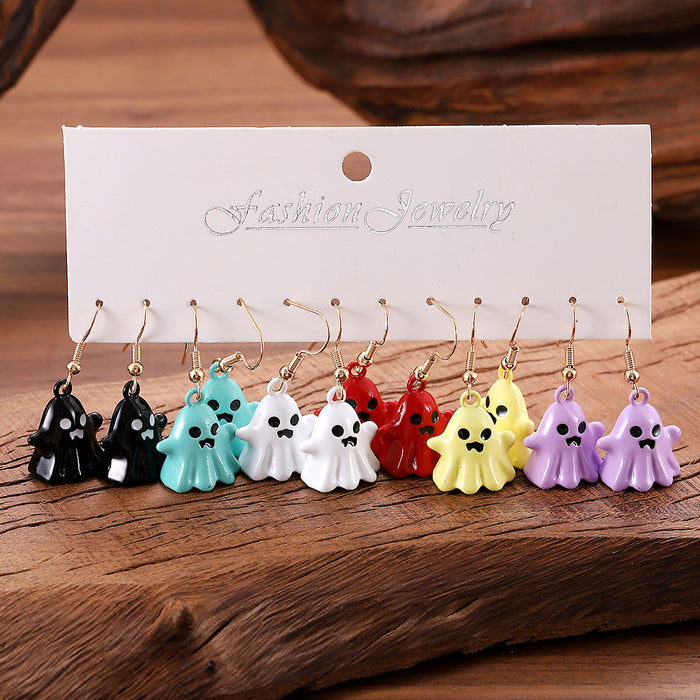 Wholesale  Gothic Ghost Stereo Metal Pendant Earrings for Women  Party Earrings Gifts