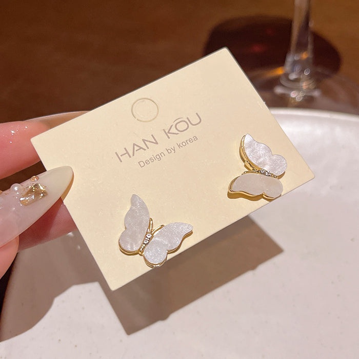 Wholesale Crystal Butterfly Pearl Earrings